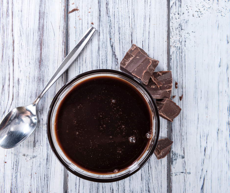 chocolate syrup in a bowl