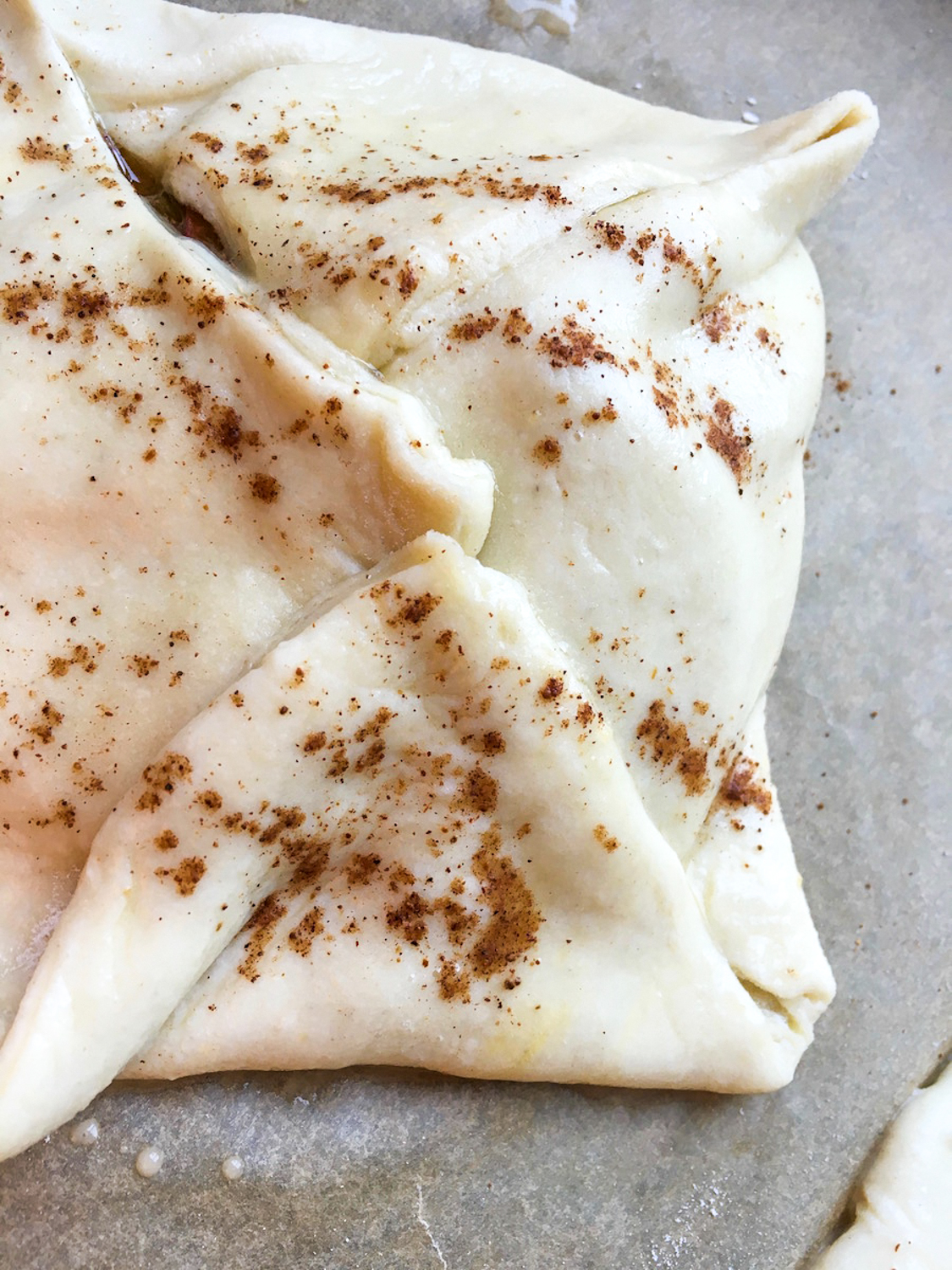 Folding the pastry.