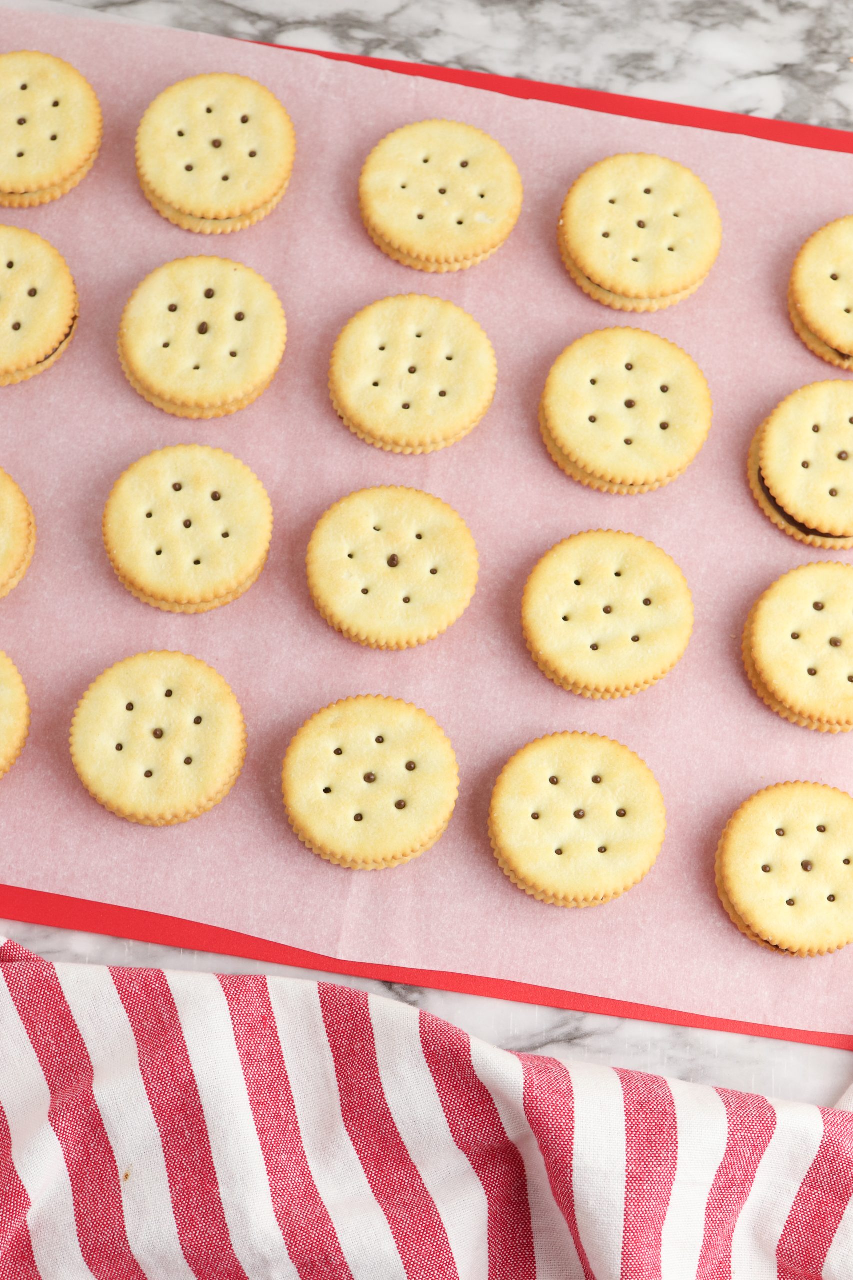 top cracker added to the cracker cookies