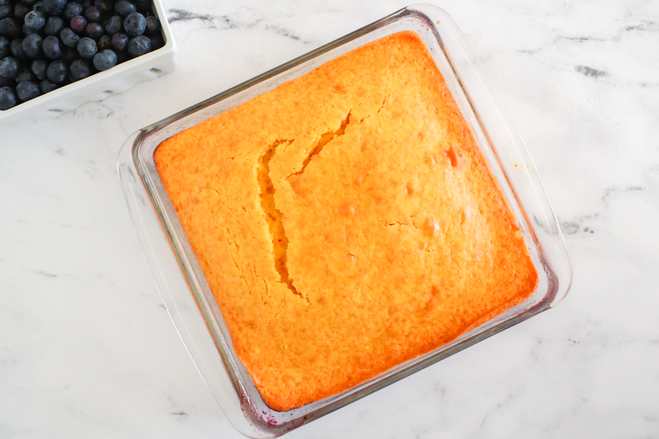 finished cake in a pan