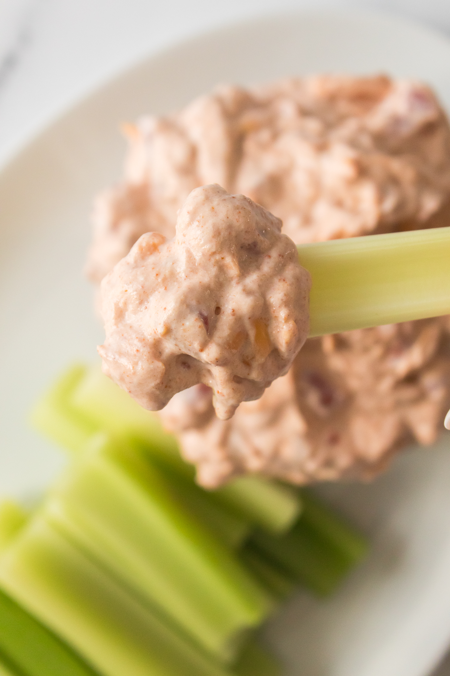 boat dip on a piece of celery