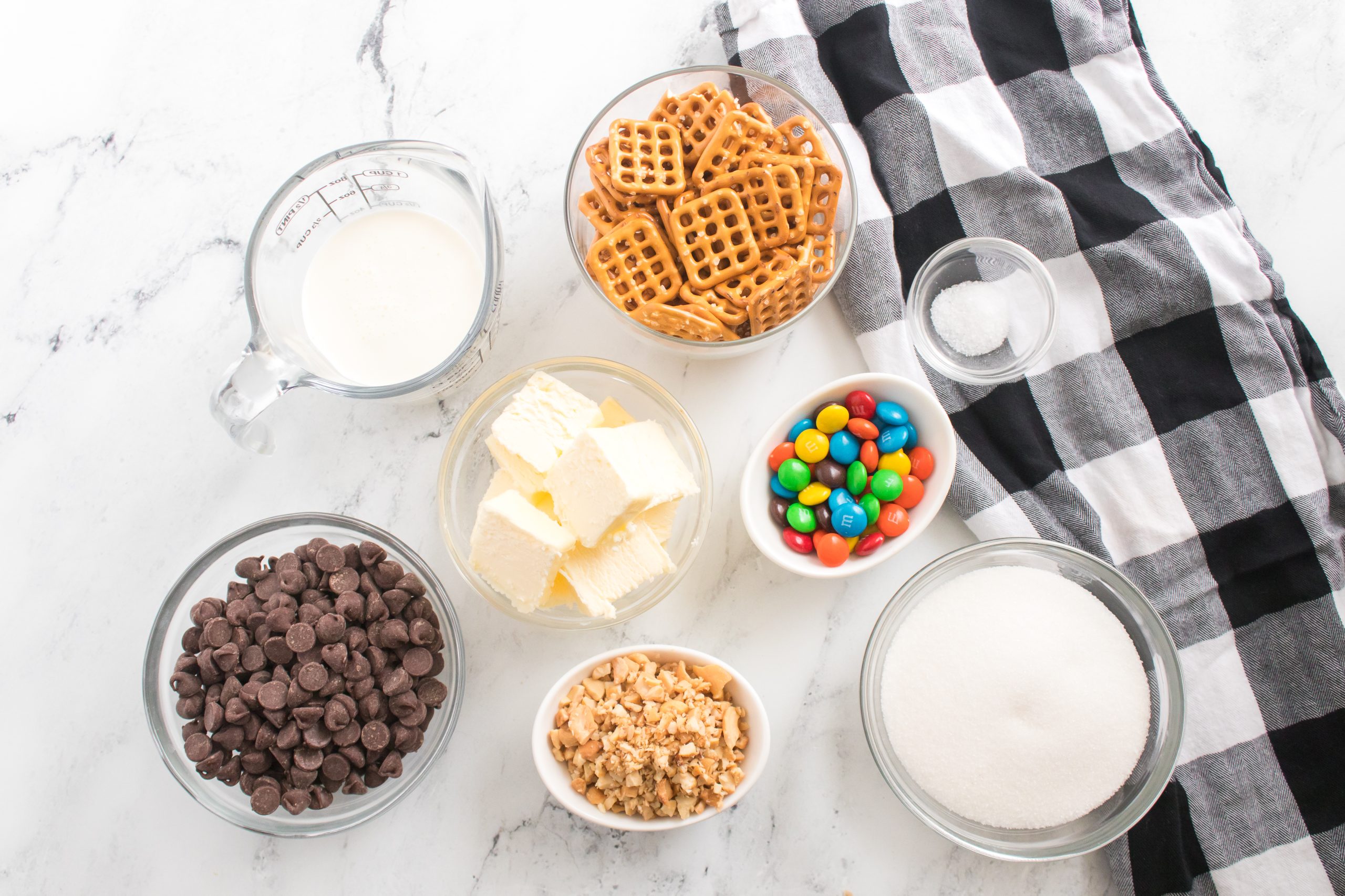 all the ingredients in separate bowls