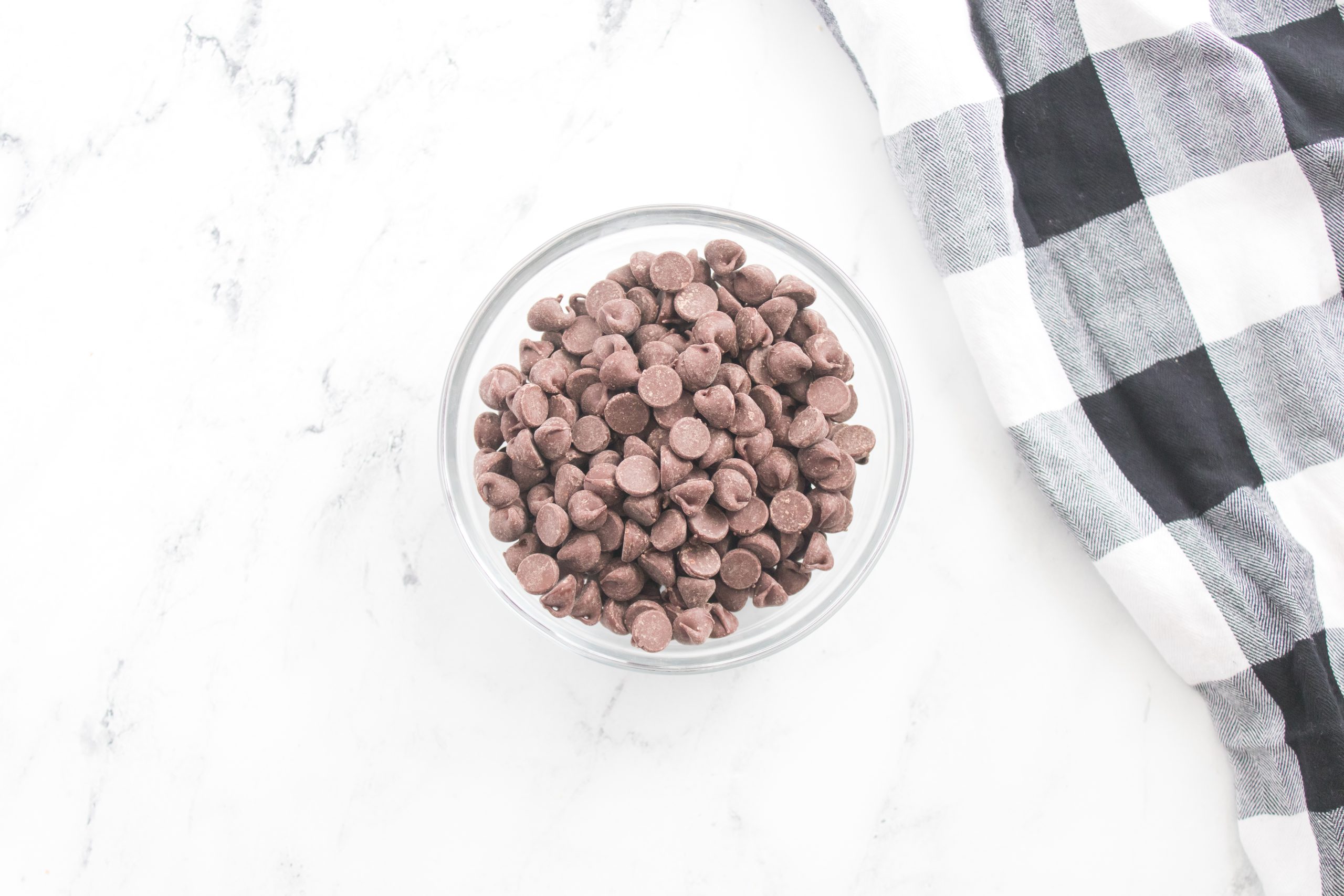 chocolate chips in a bowl