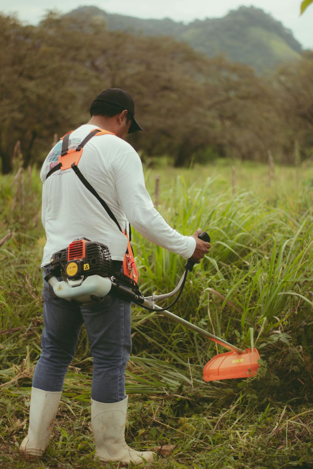 man using gardening tools