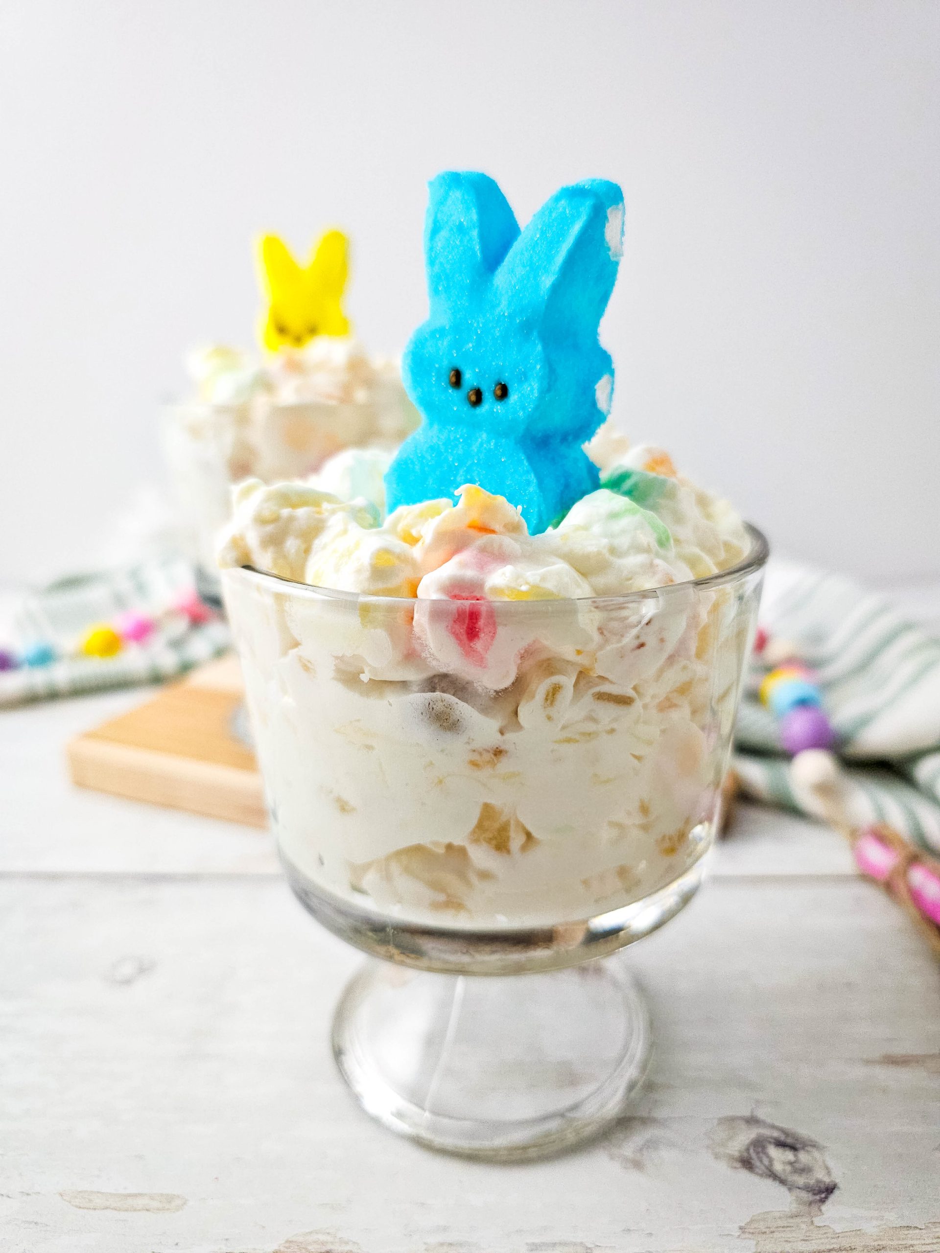 Easter Fluff with Peeps in a bowl