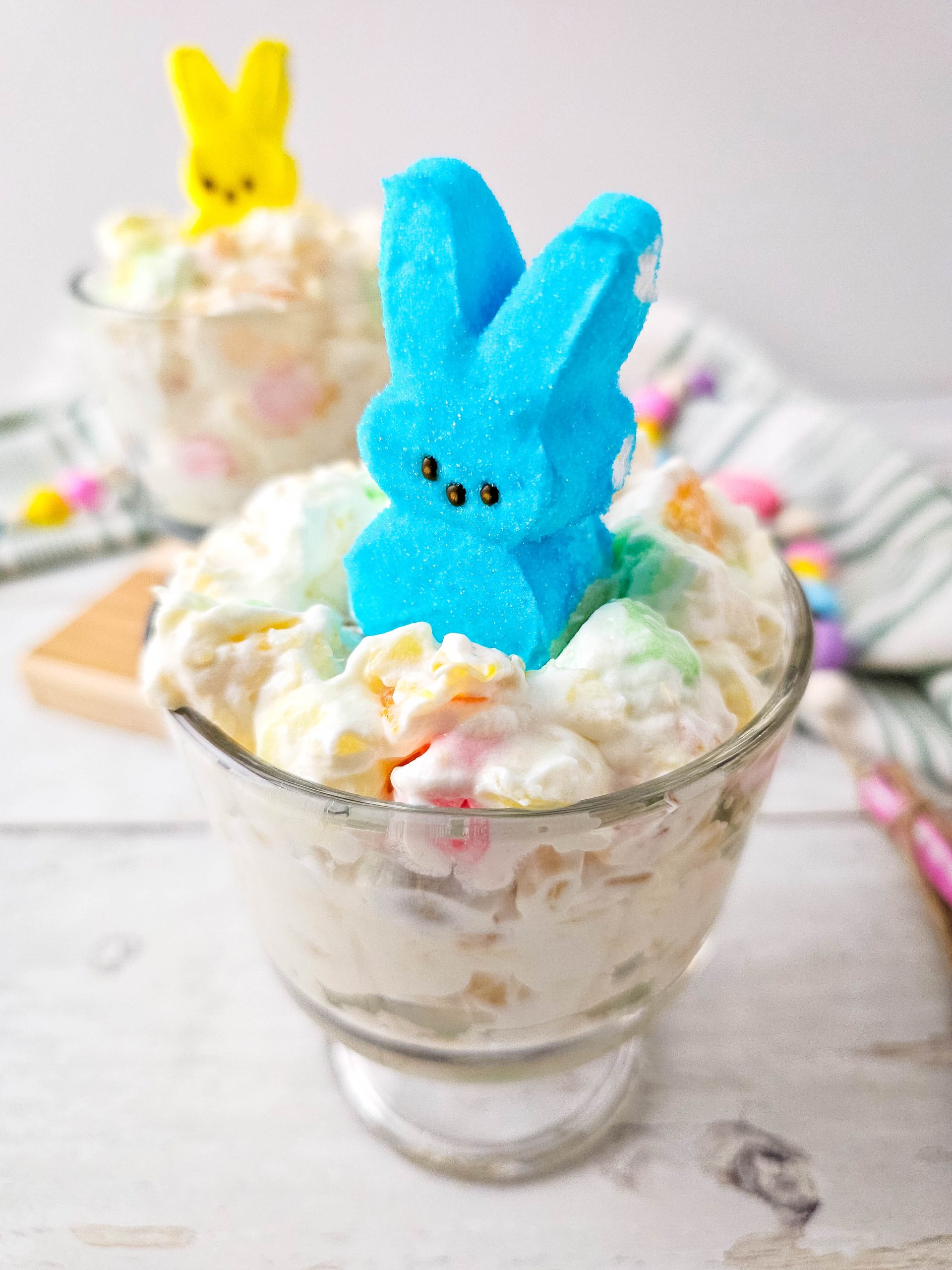 Easter Fluff with Peeps in a bowl