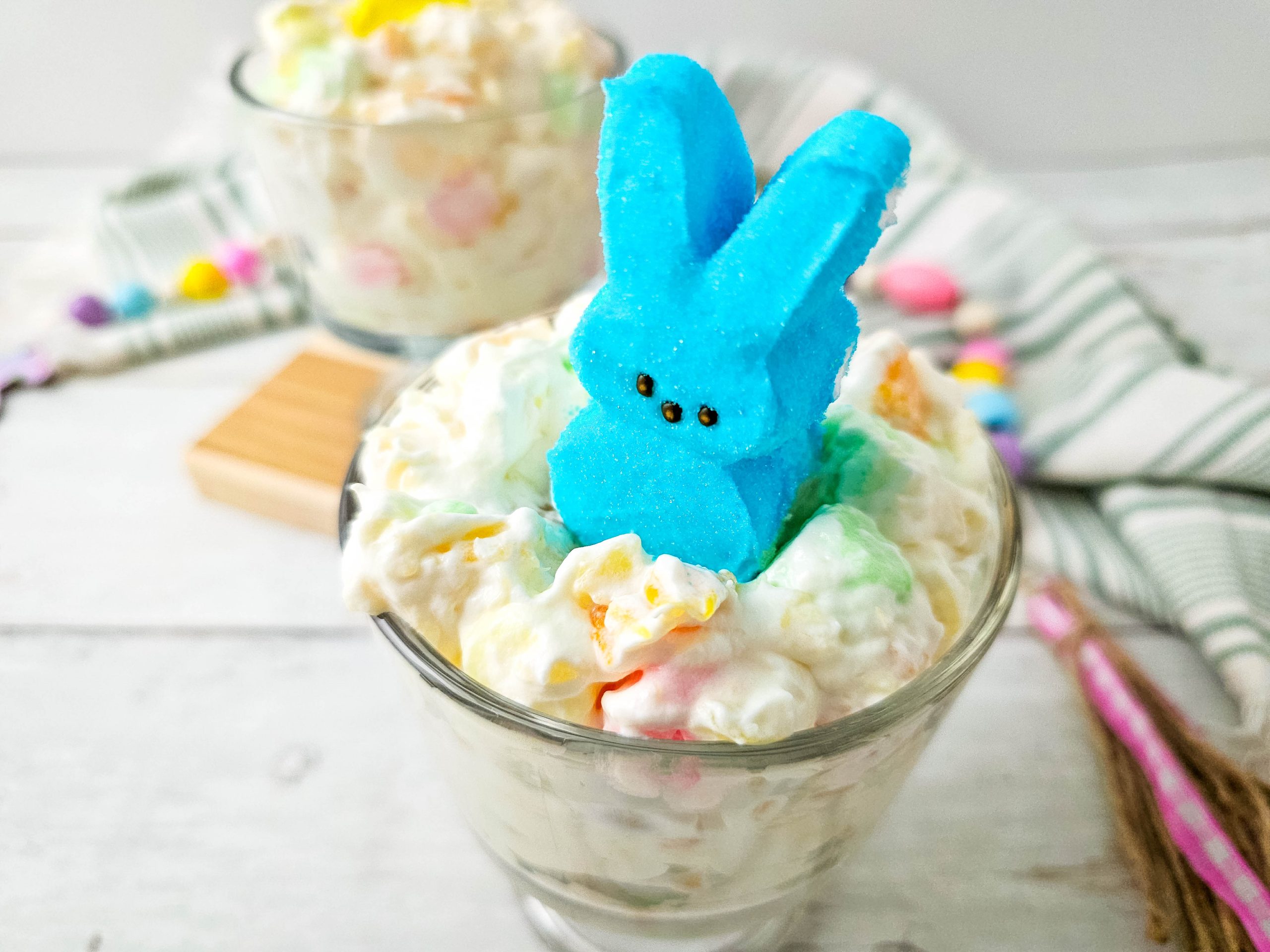 Easter Fluff with Peeps in a bowl