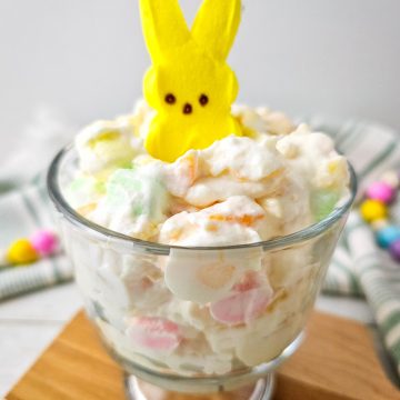 Easter Fluff with Peeps in a bowl