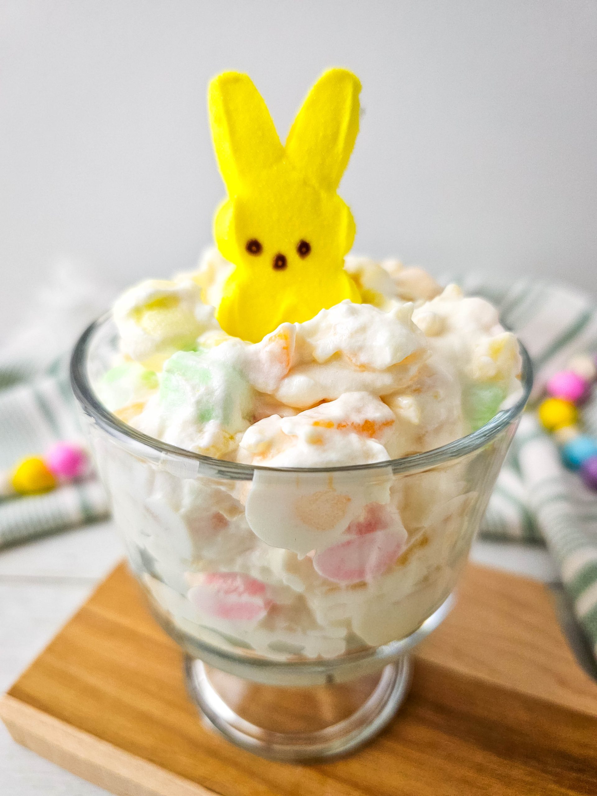 Easter Fluff with Peeps in a bowl