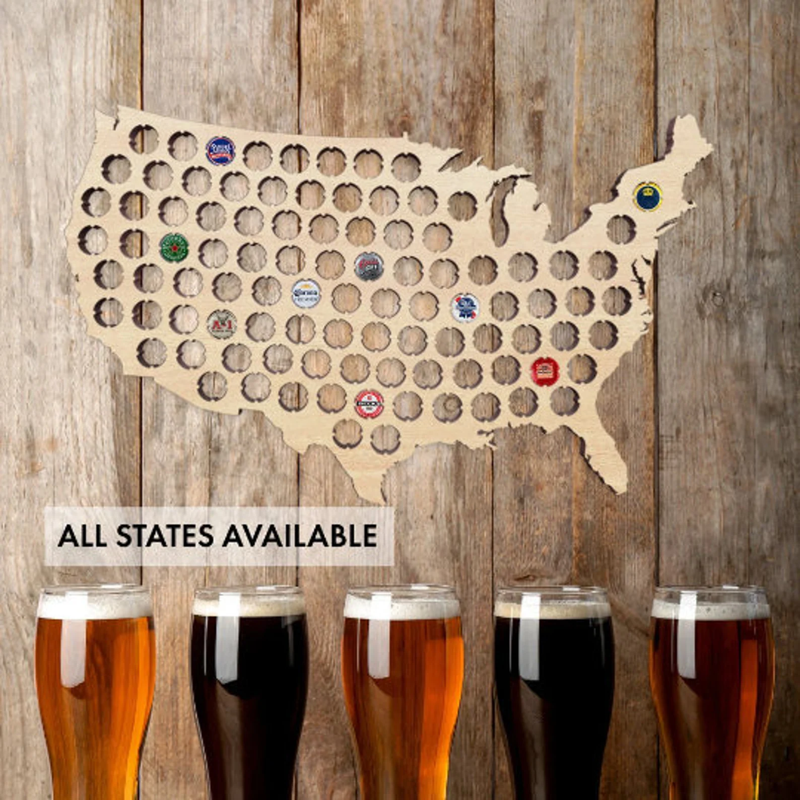 Beer Cap Map of the USA
