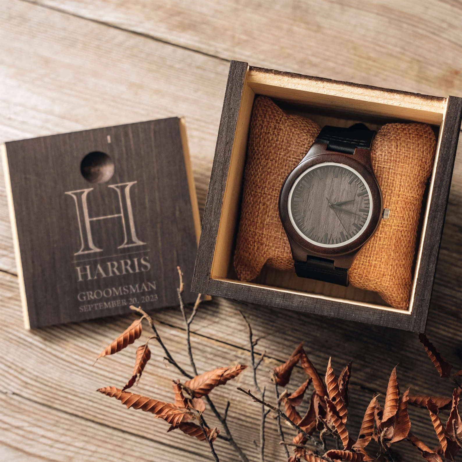 Engraved Wooden Watch