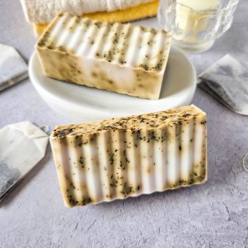 chai latter swirl soap in a white plate