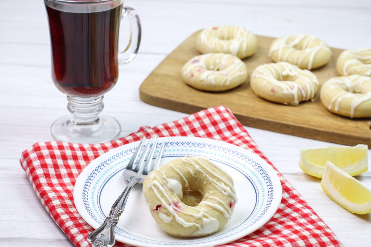 Glazed Lemon Strawberry Donuts