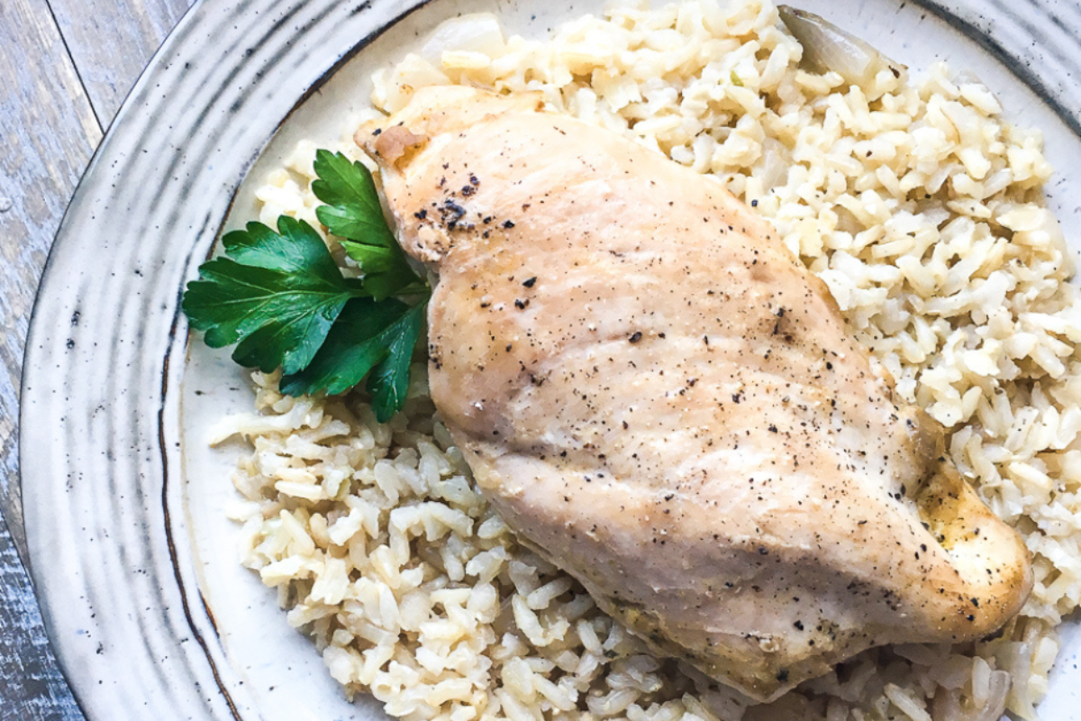 Healthy Baked Chicken & Rice Casserole