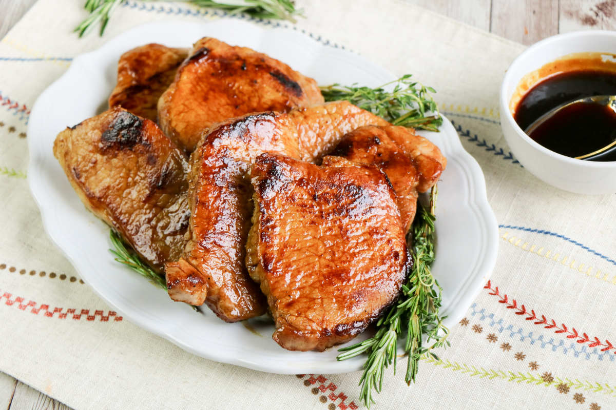 Molasses Bourbon Pork Chops