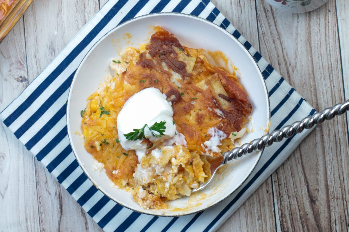 Rotisserie Chicken Enchilada Casserole