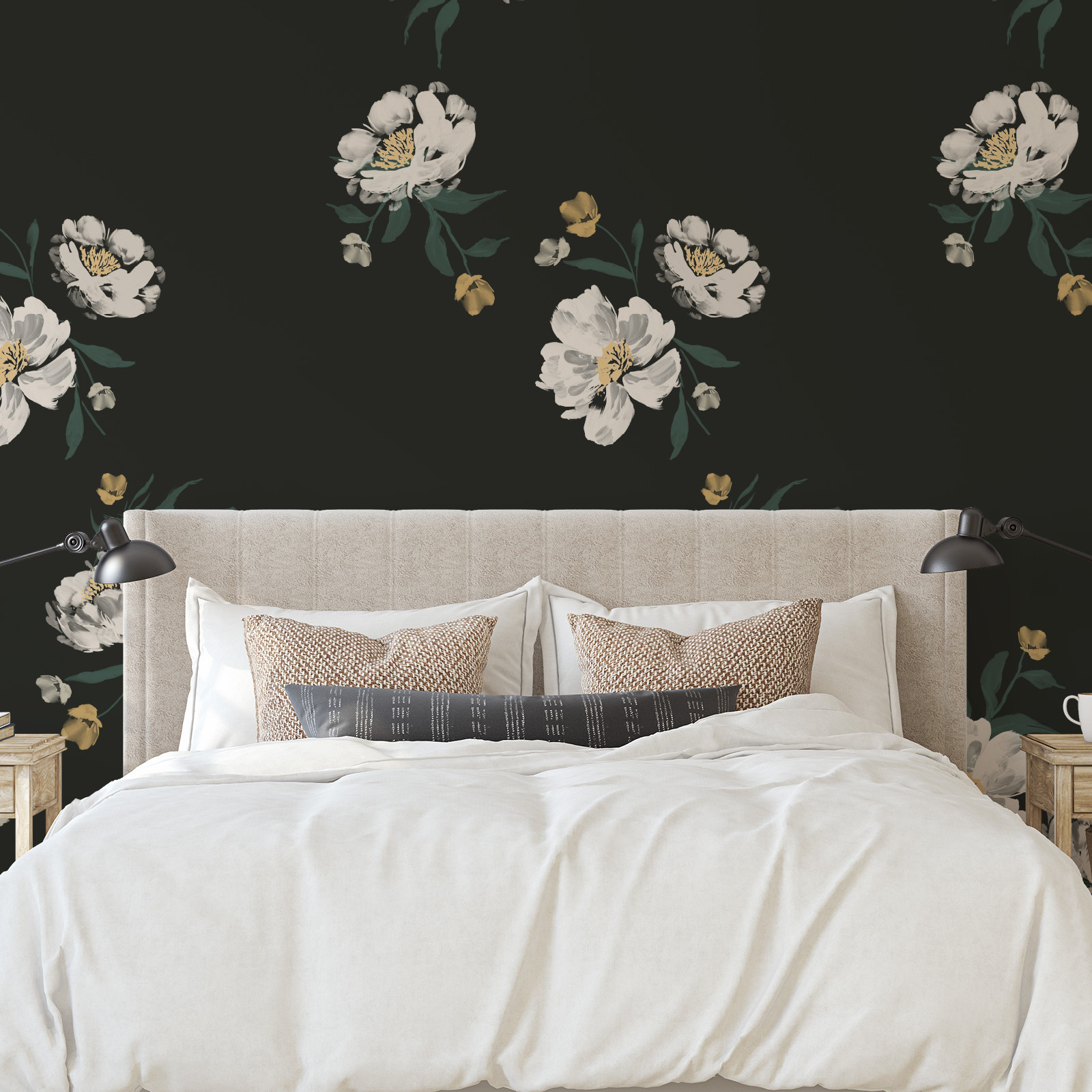 room with stickers on wall