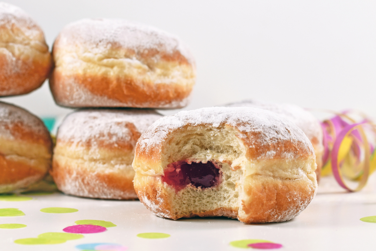 jelly filled donuts with a bite out