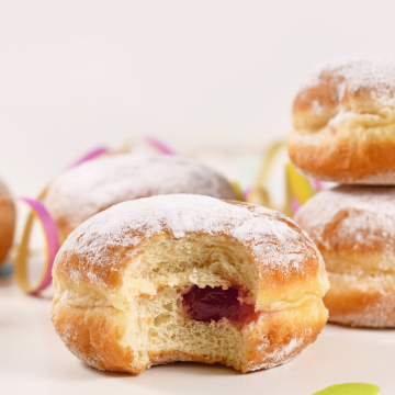 jelly donut with a bite out