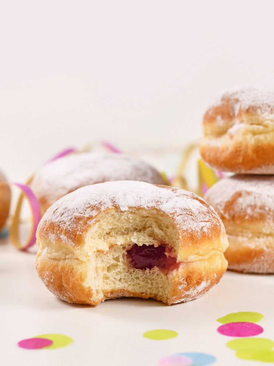 jelly donut with a bite out