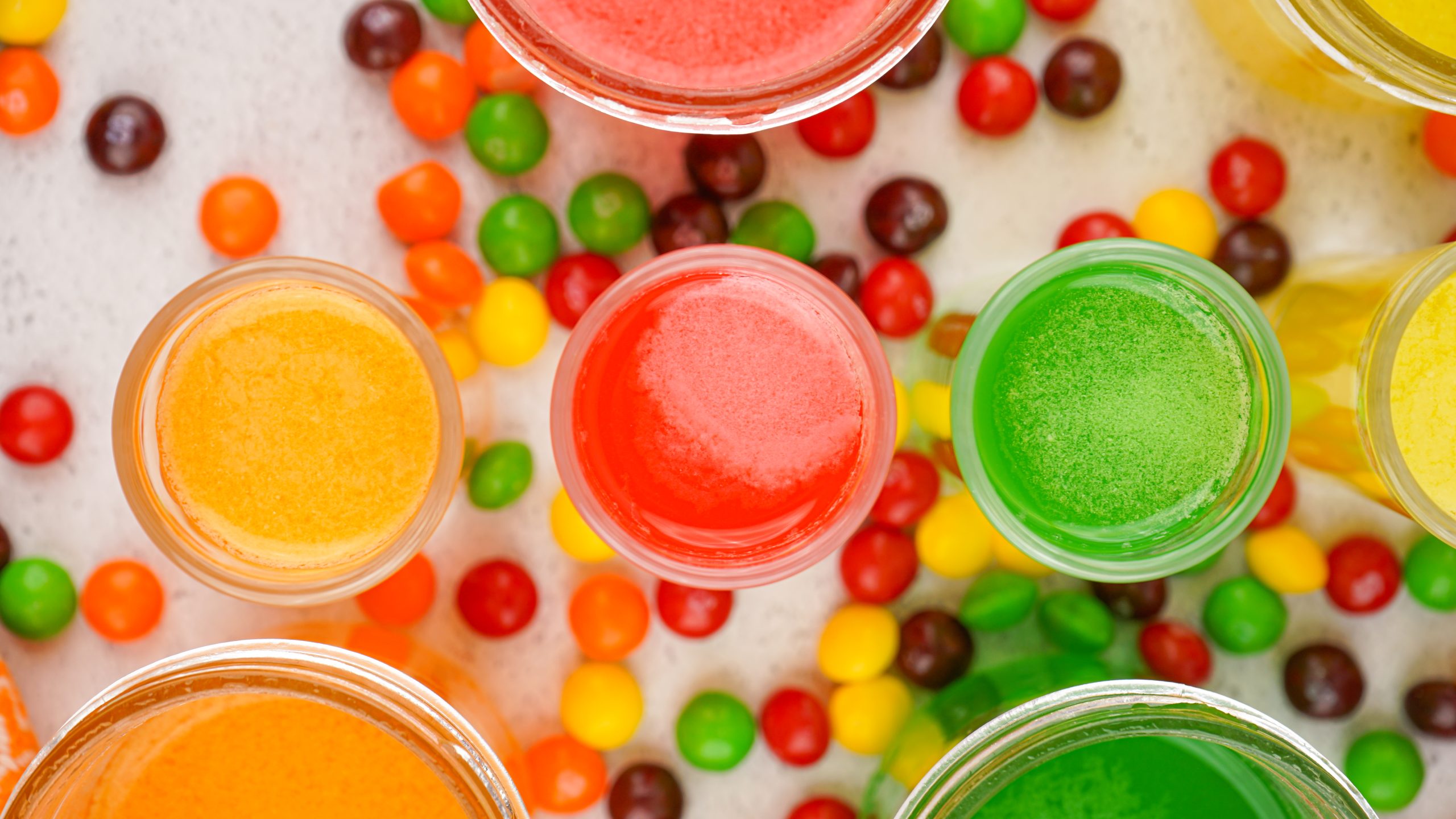 skittles vodka in a shot glass