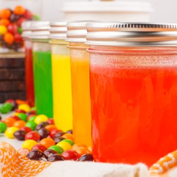 skittles vodka in jars