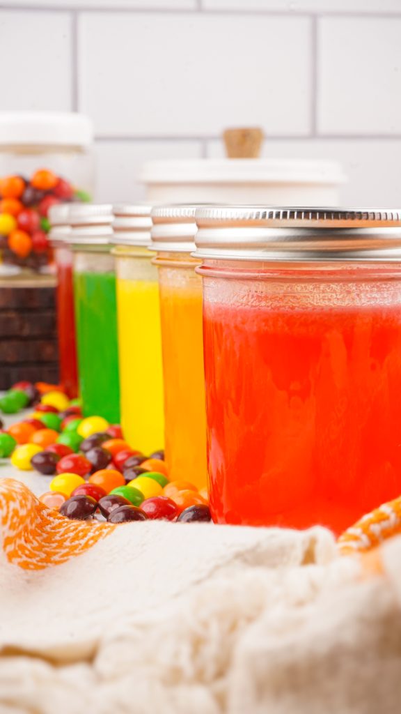 skittles vodka in jars