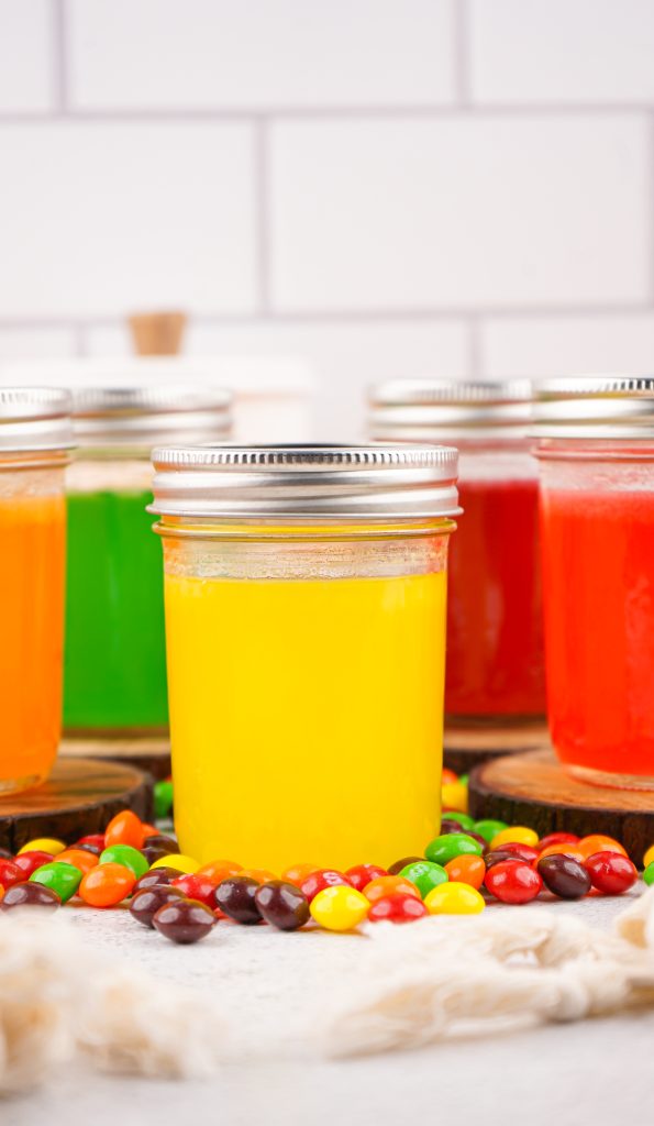 skittles vodka in jars