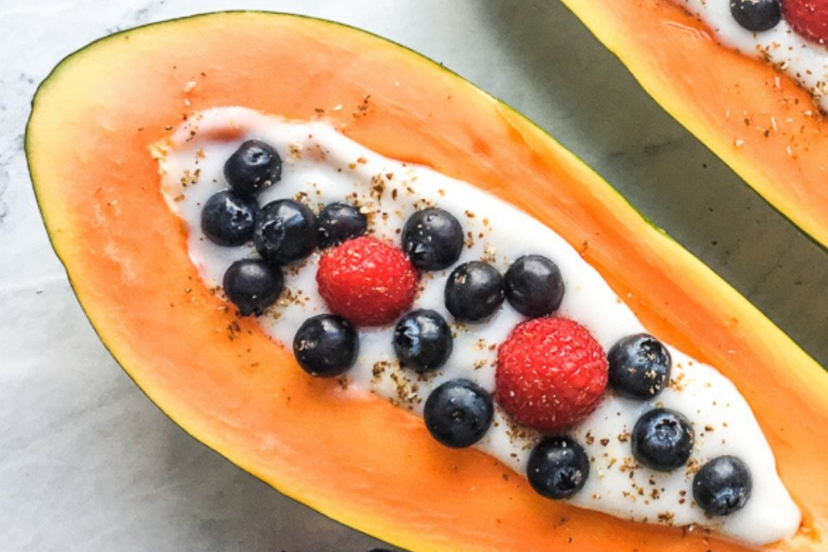 Stuffed Papaya Breakfast Bowl Recipe