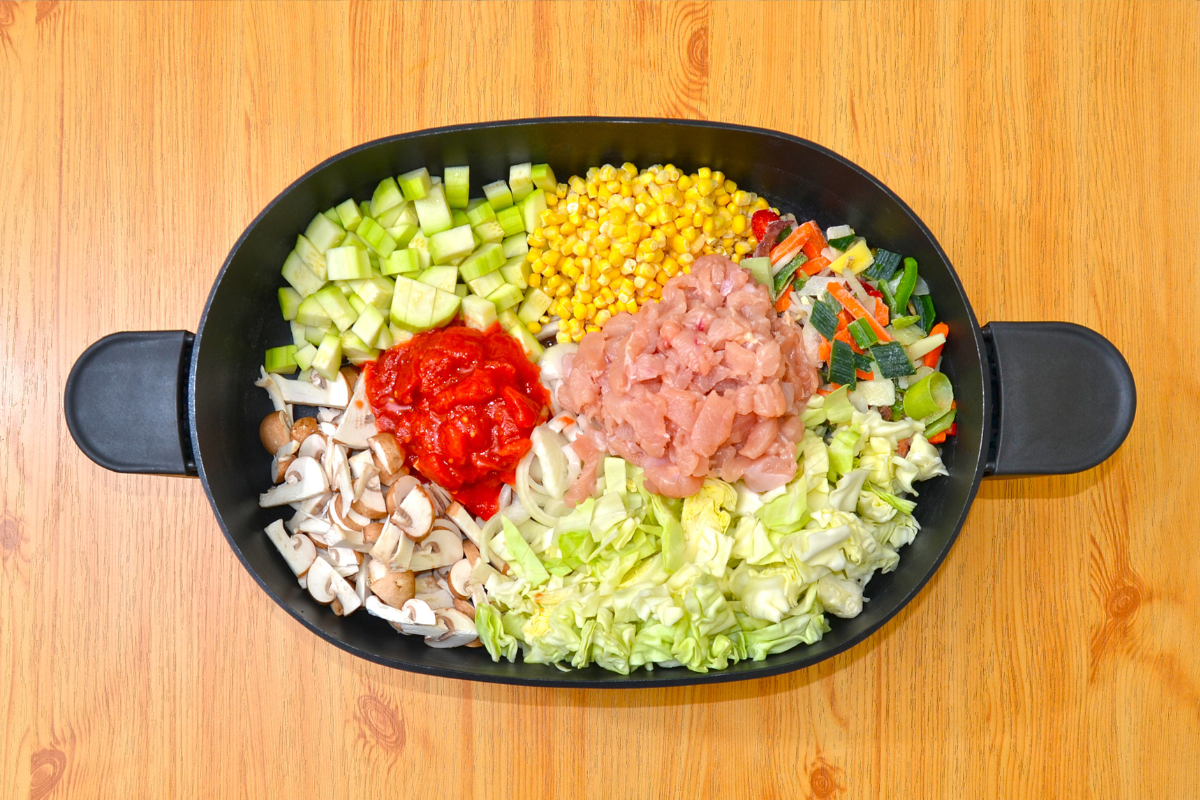 filled slow cooker