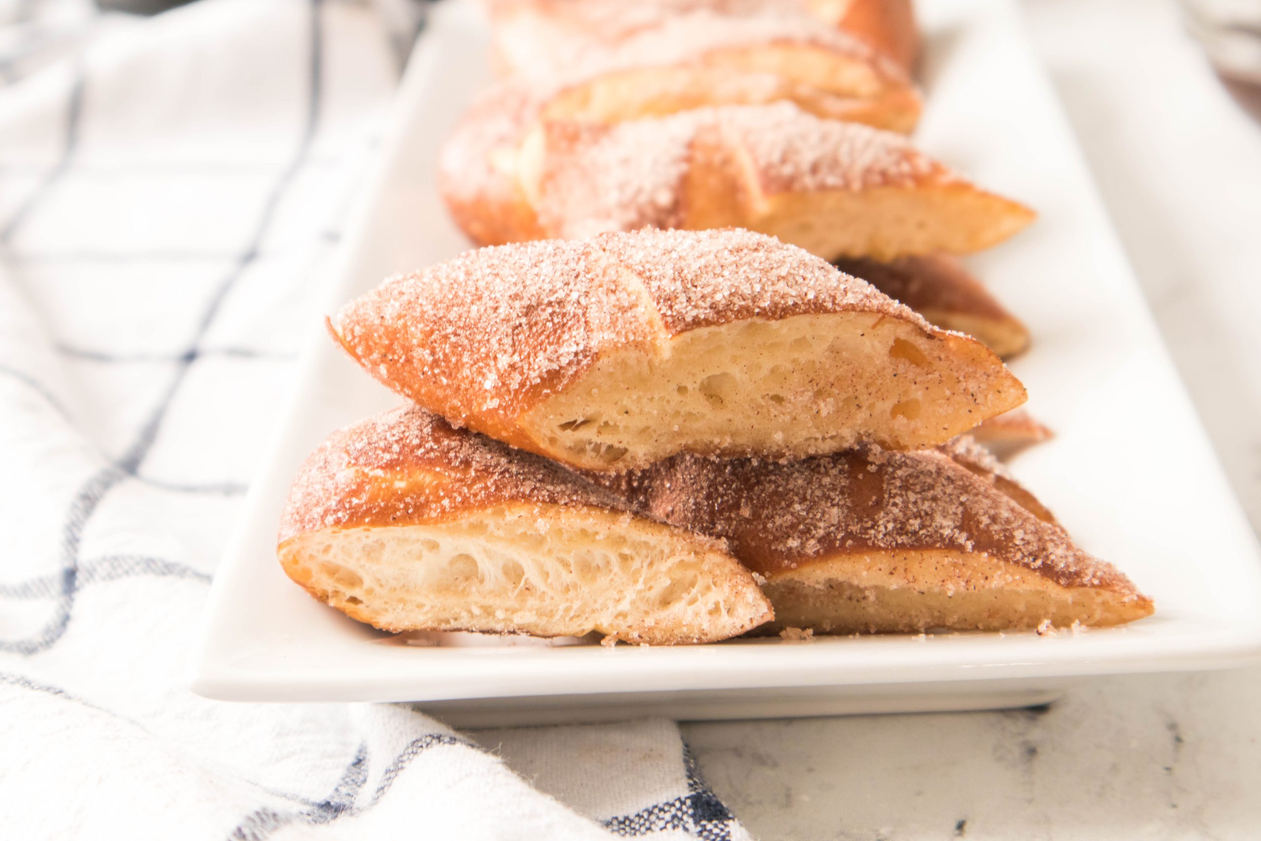 Air Fryer Soft Pretzel Cinnamon Bites with chocolate sauce