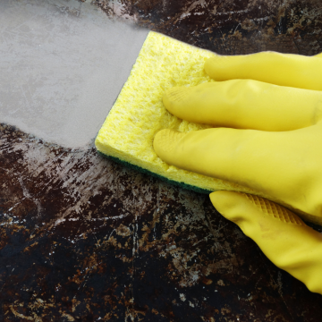 how to clean grease from pan
