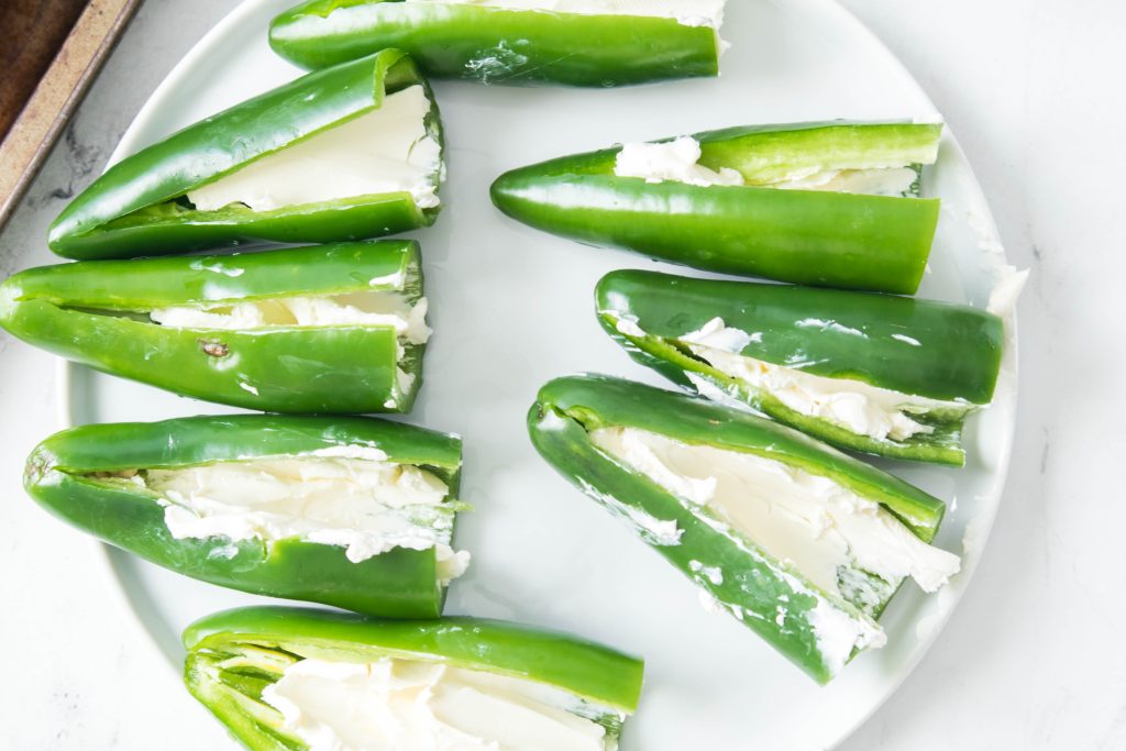 fill peppers with cream cheese