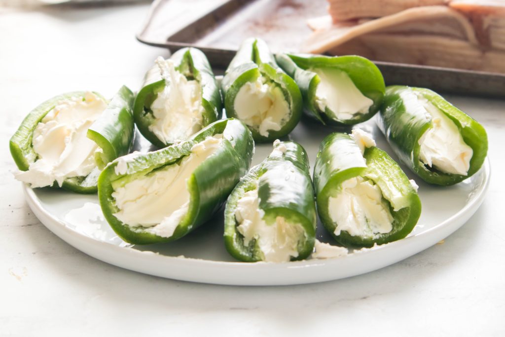 fill peppers with cream cheese
