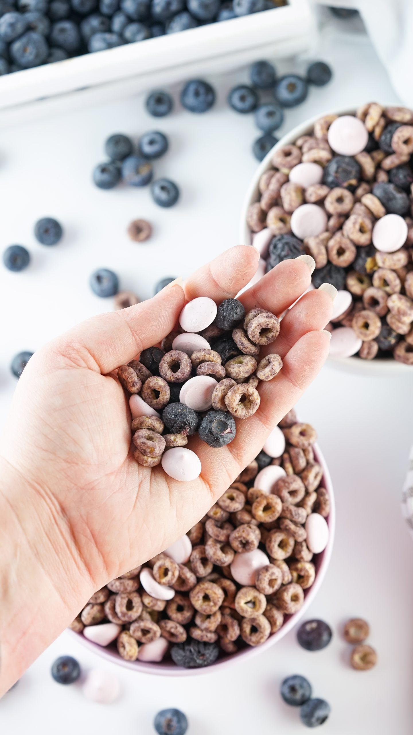 holding the baby trail mix