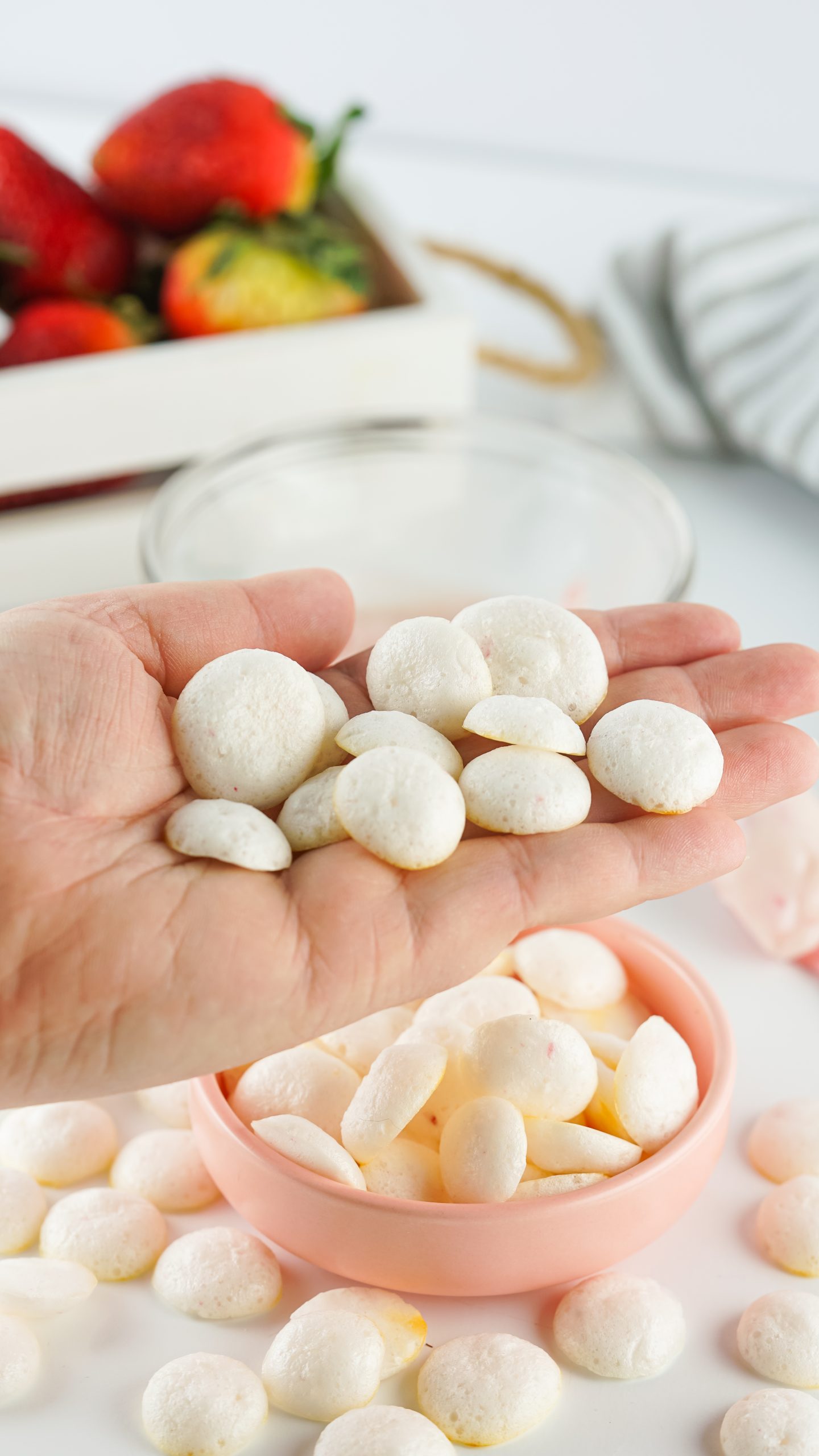 homemade baby yogurt melts in a hand