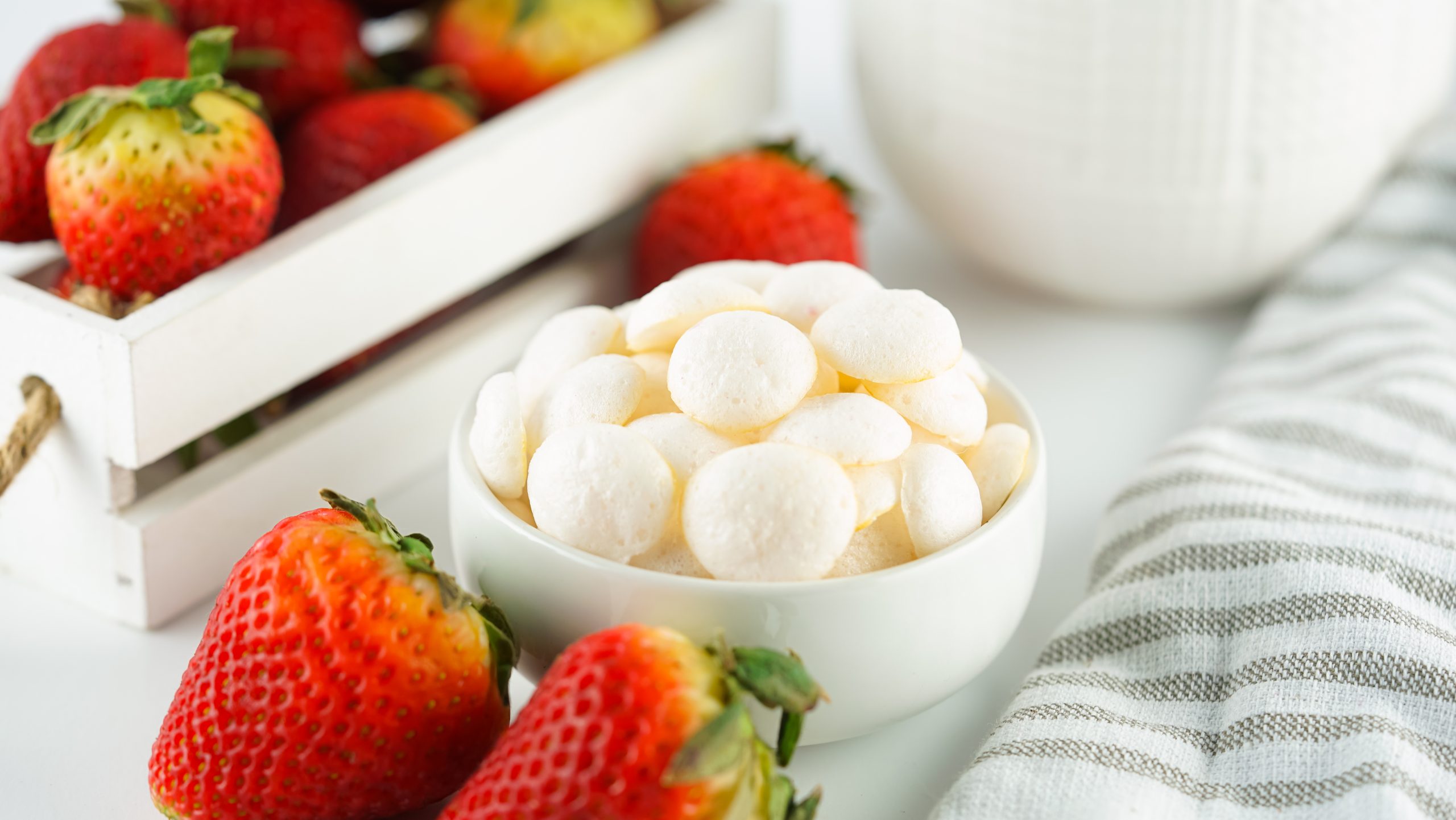 homemade baby yogurt melts in a white bowl