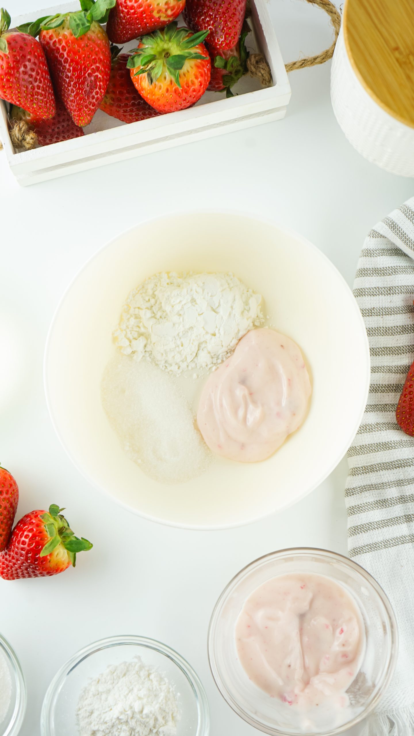 combining the ingredients to create the yogurt base