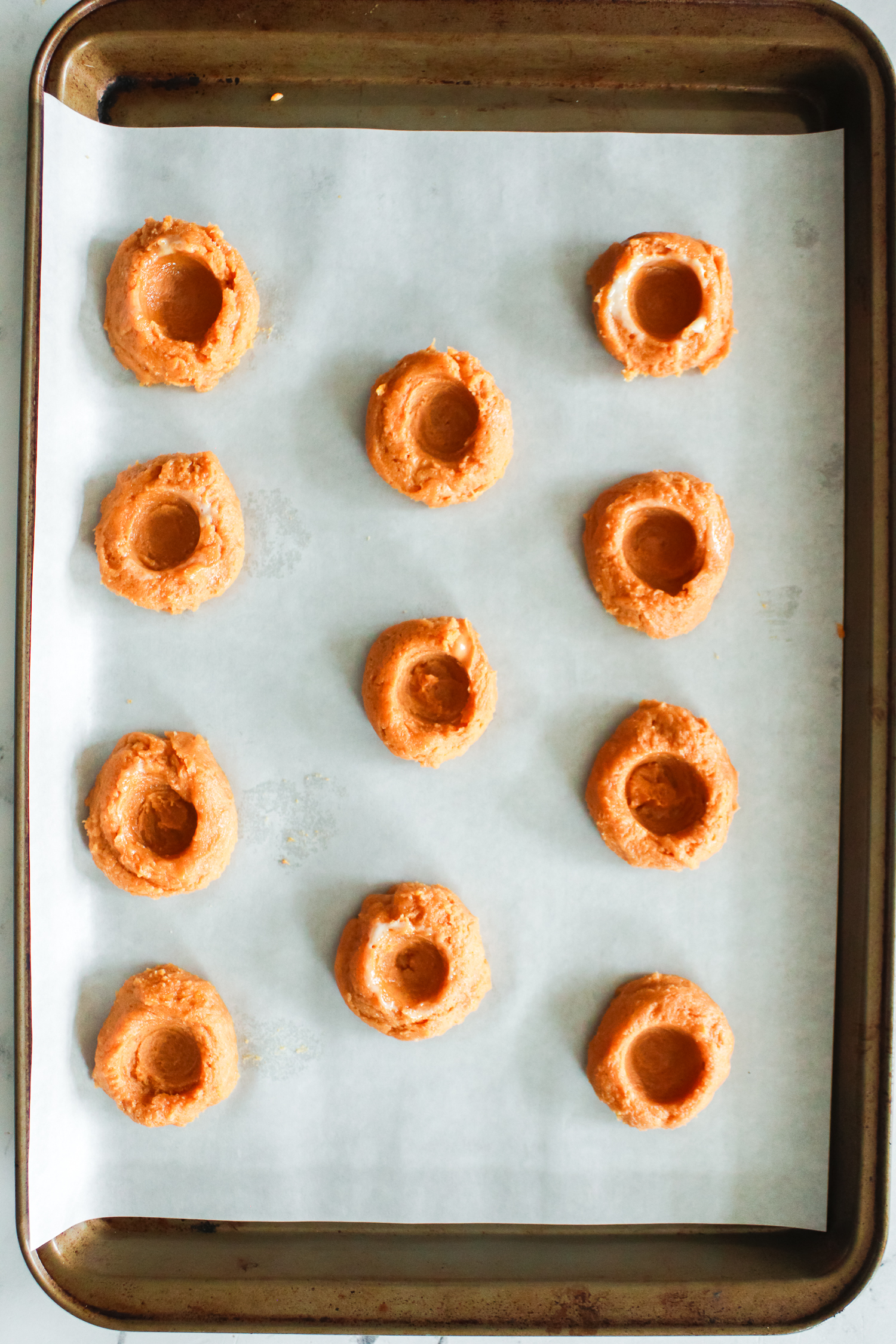 indent in cookies to fill with jelly