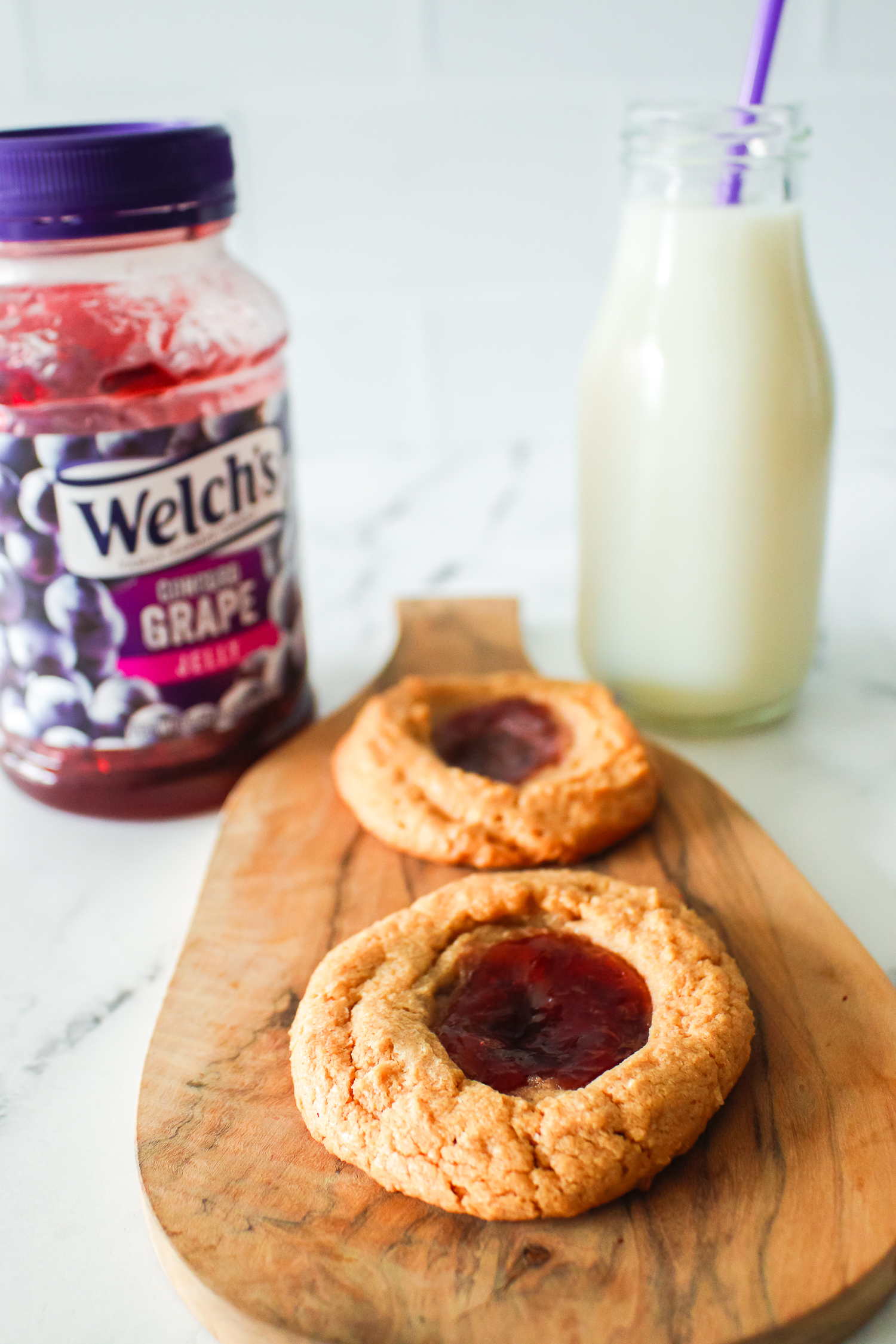 peanut butter and jelly cookies