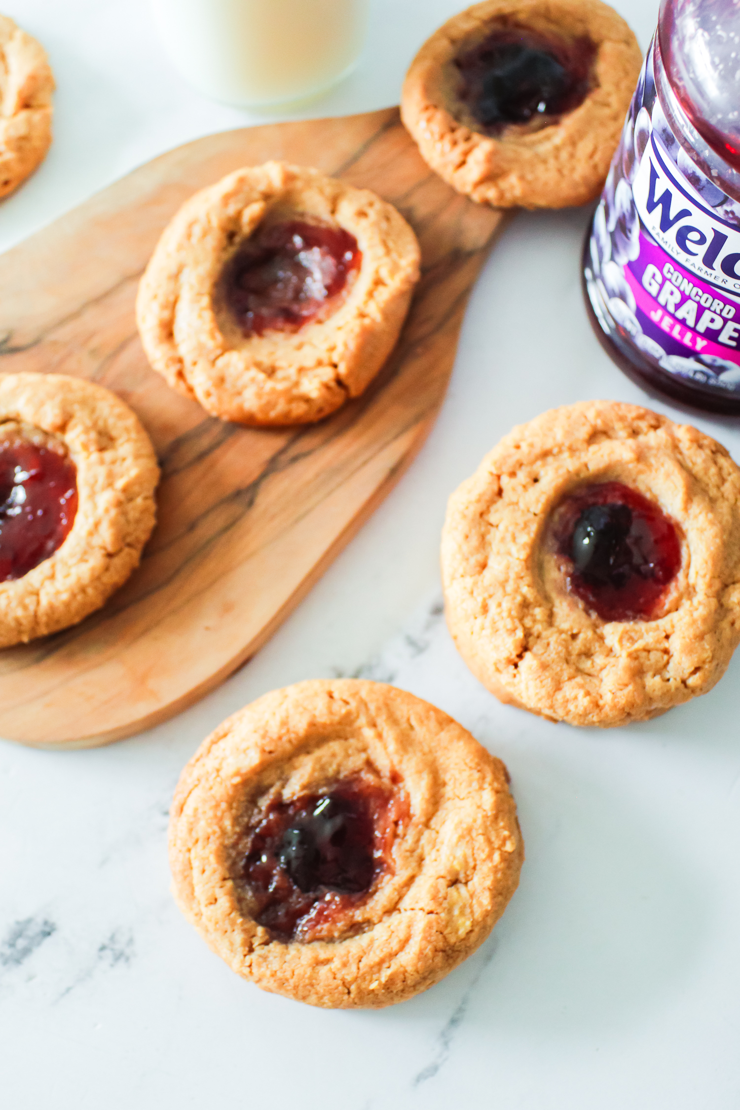 peanut butter and jelly cookies