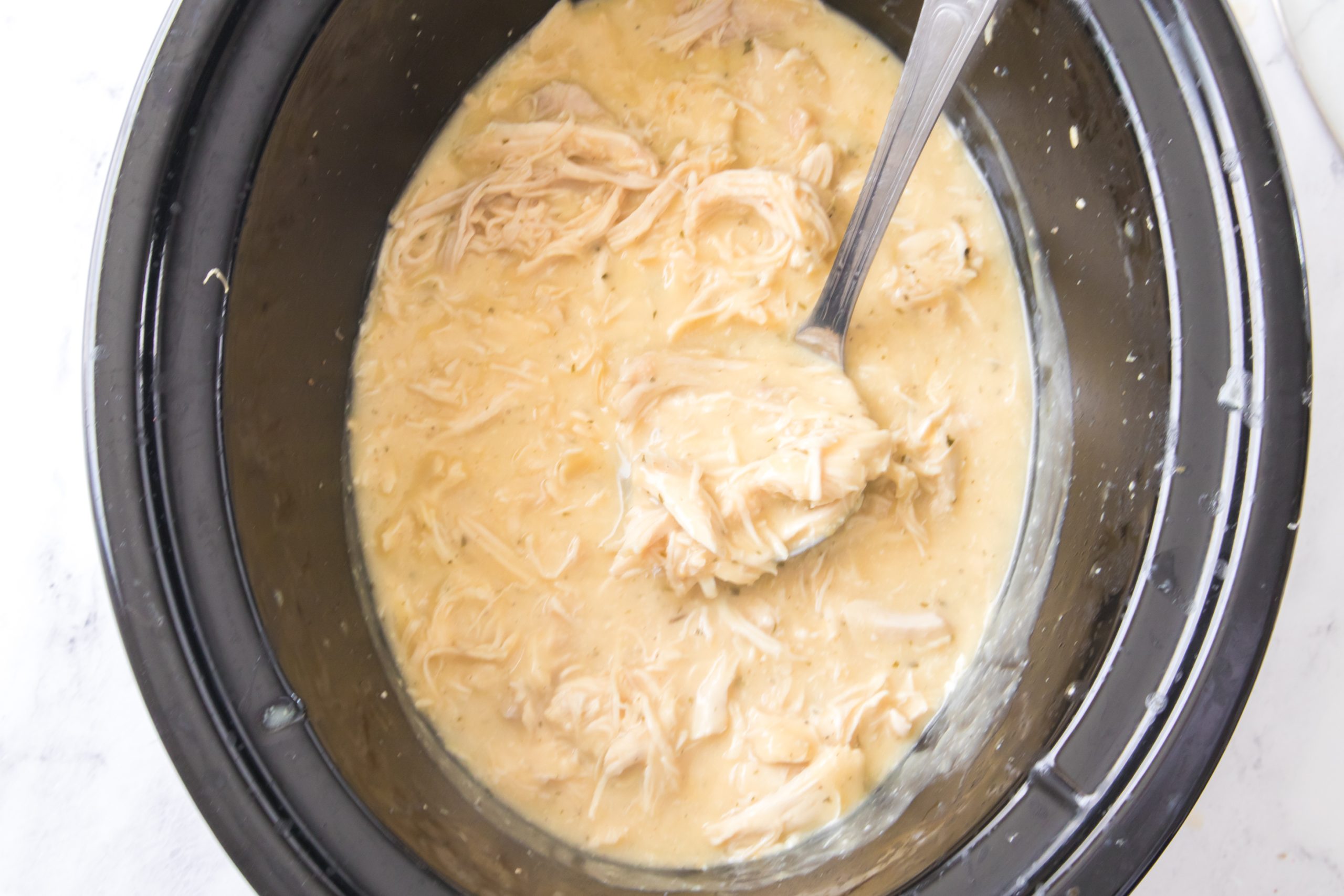 chicken and gravy in a crock pot recipe shredded in the crock pot