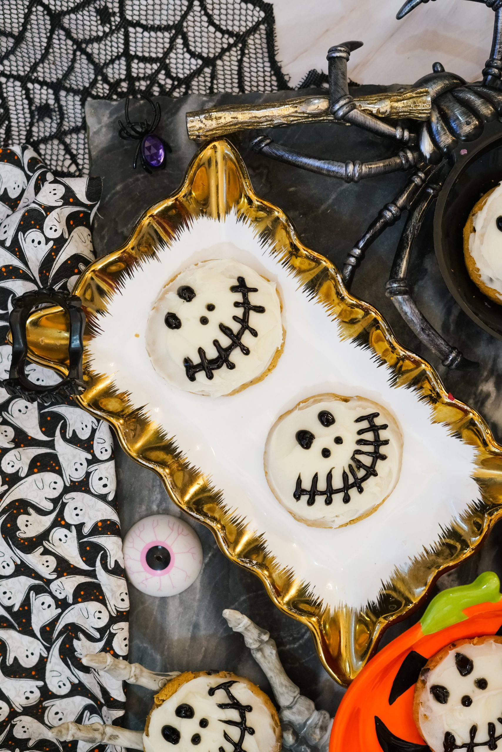 Jack Skellington Cookies 5 on a plate