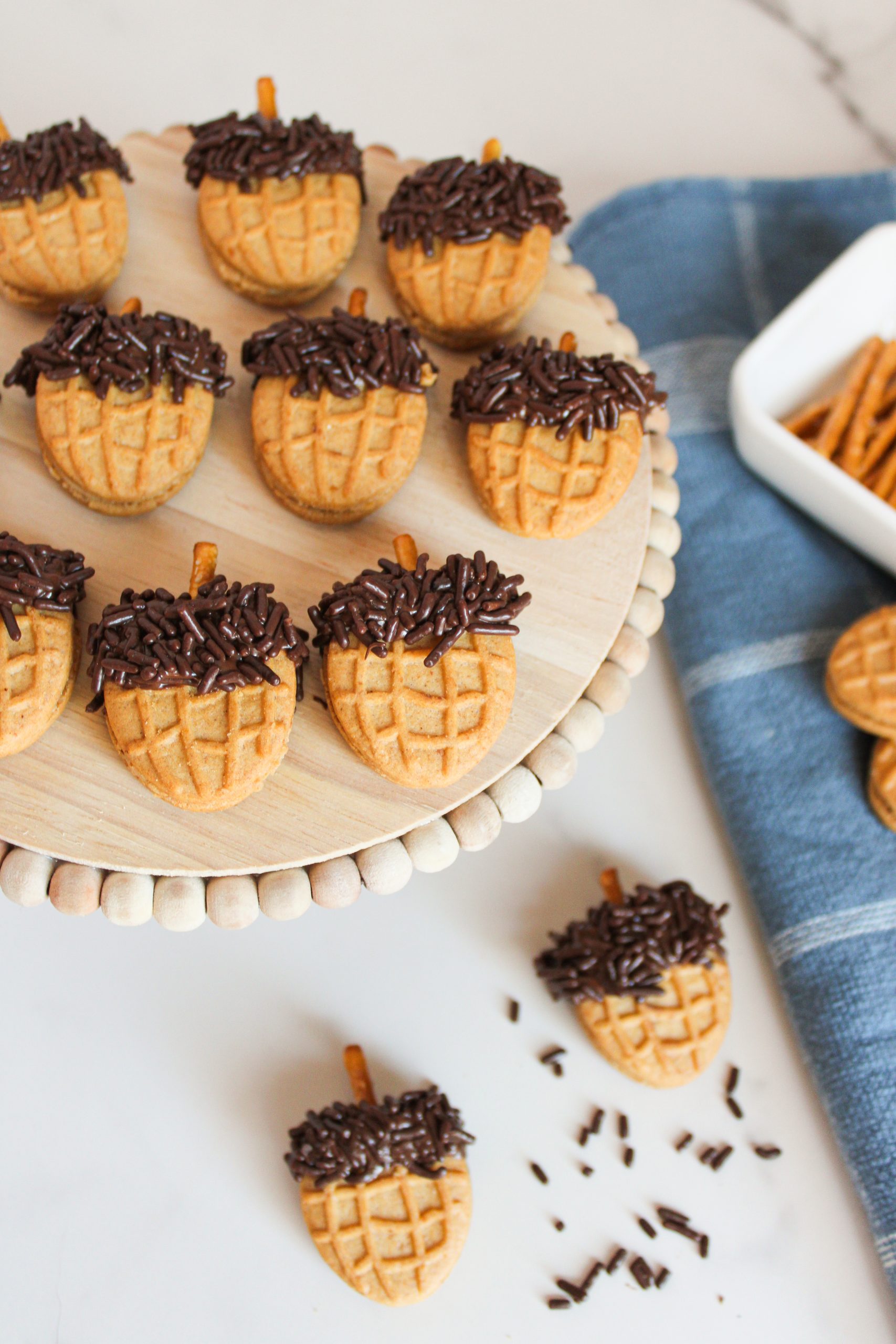 acorn cookies on a plate