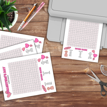 valentines day word search