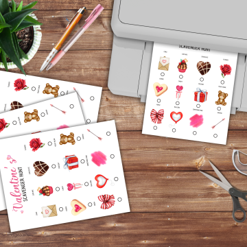 water color valentines day scavenger hunt