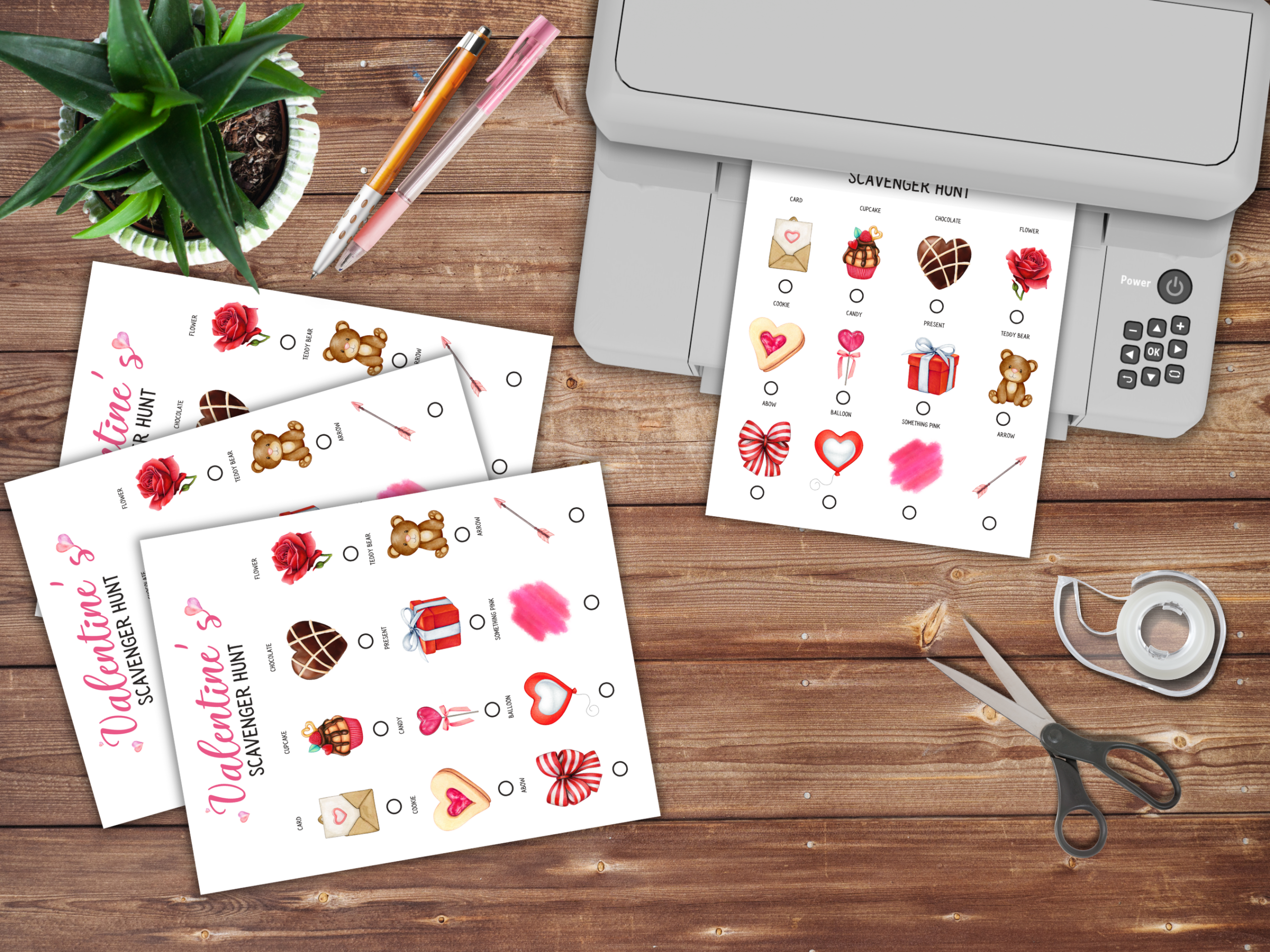 water color valentines day scavenger hunt