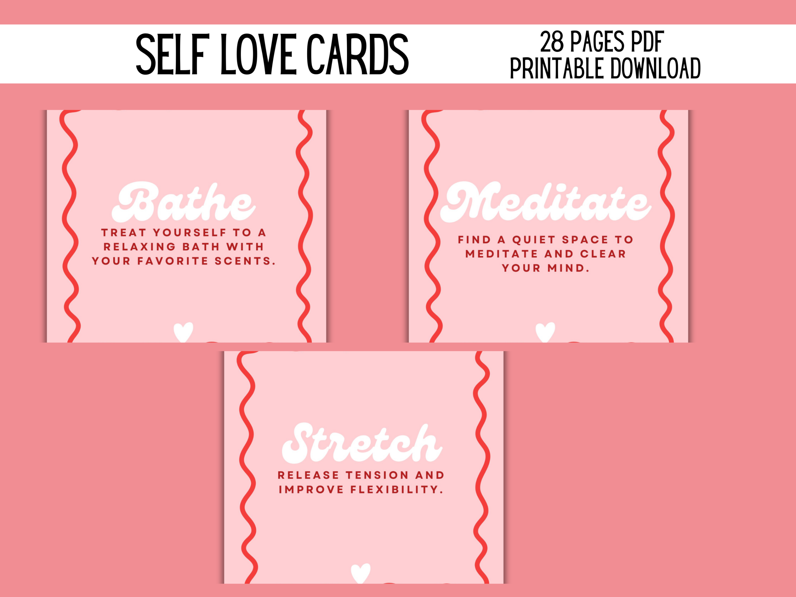 28 Days of Self Love Cards Printable