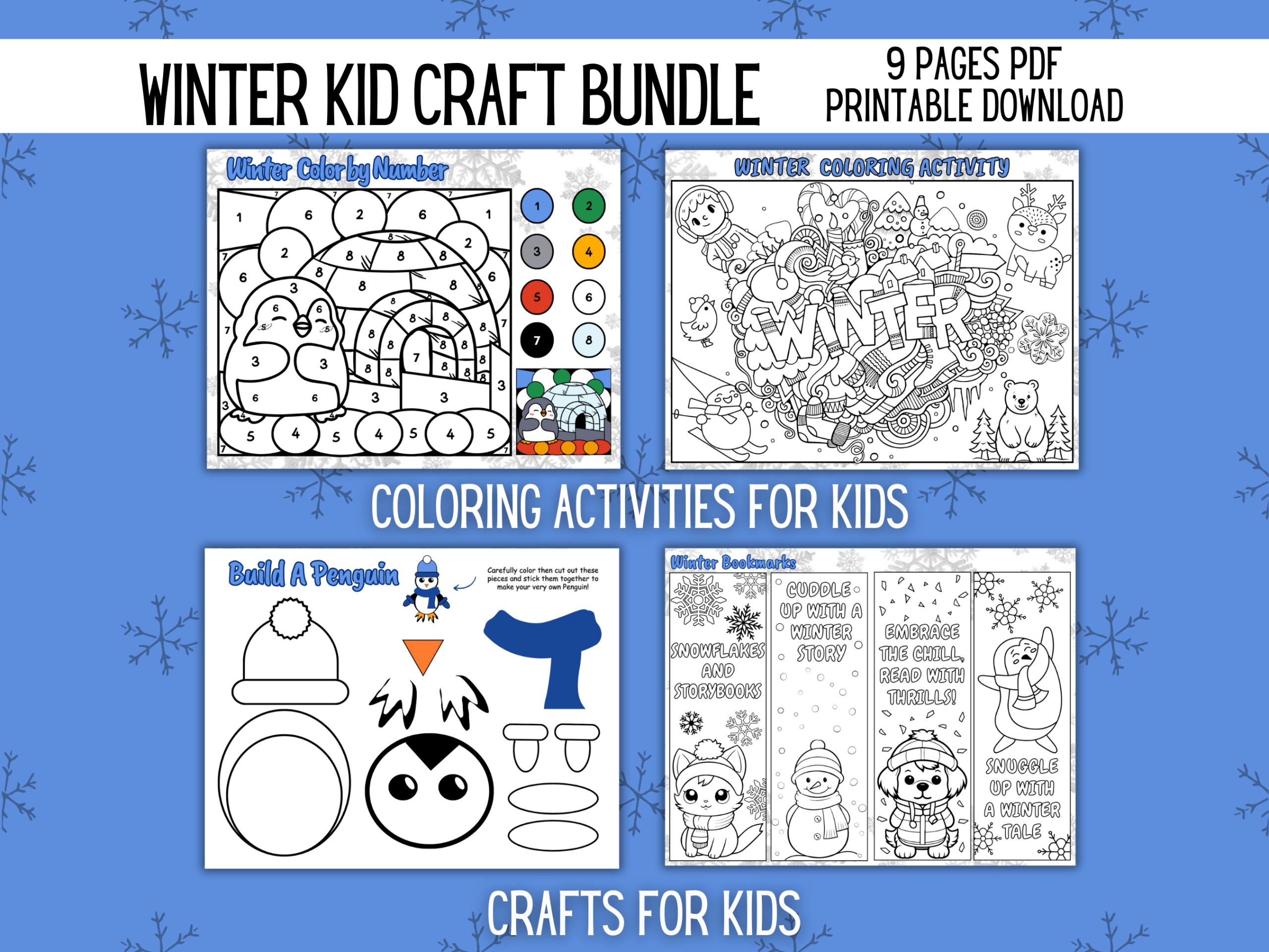 Winter Kid Craft printable bundle mockup