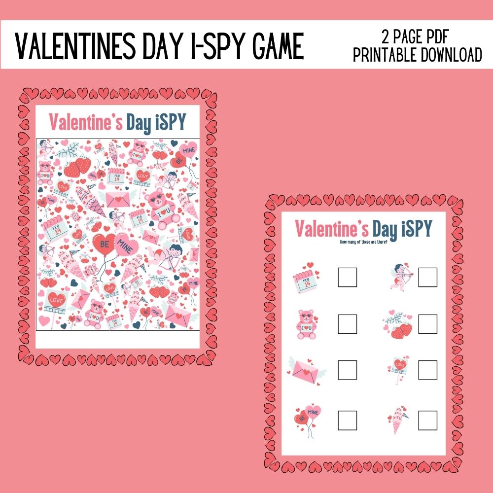 Valentines day I spy printable